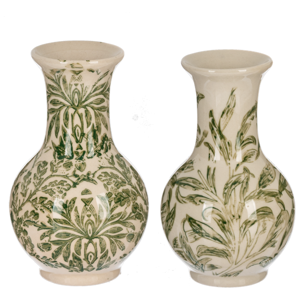 Mae Green Botanical Pattern Vase