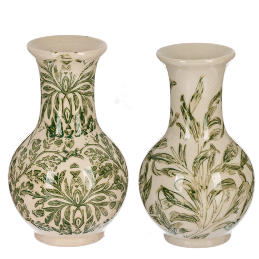 Mae Green Botanical Pattern Vase
