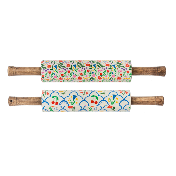 Colorful Flower & Patchwork Rolling Pin