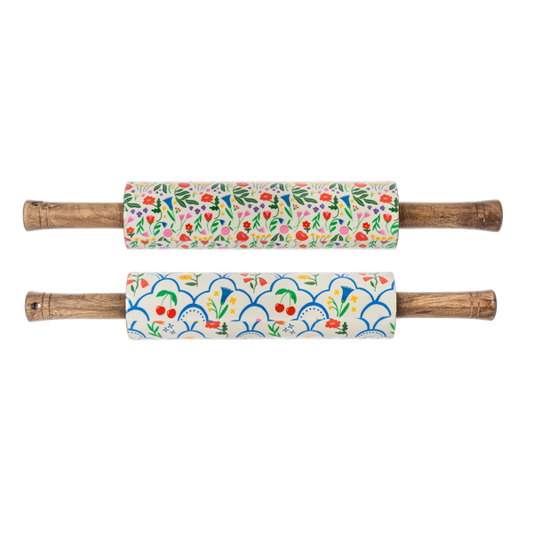 Colorful Flower & Patchwork Rolling Pin