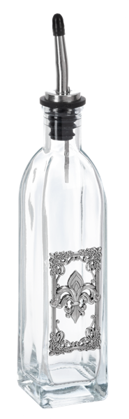Oil Bottle-Silver - Fleur-De-Lis