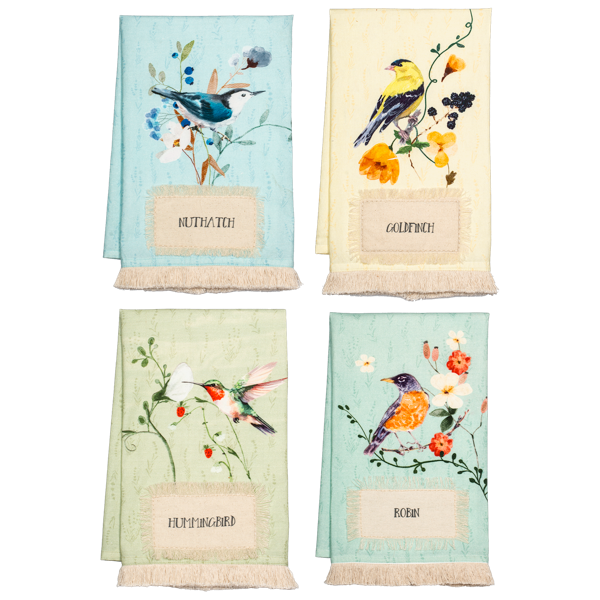 Embroidered Bird Tea Towels