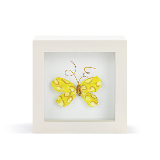 Always My Sunshine Yellow Butterfly Shadow Box - 4in